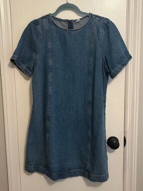 Old Navy Denim Short Sleeve Shift Dress - Blue